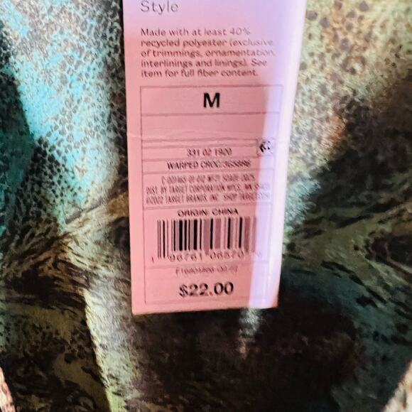 NEW! Wild Fable Semi Sheer Tie Front Blouse Top Casual Ruffle Crop - M - Picture 4 of 4